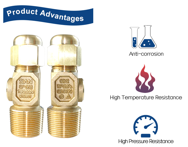 Valve &agrave; aiguille du cylindre &agrave; gaz C2H2 (4)