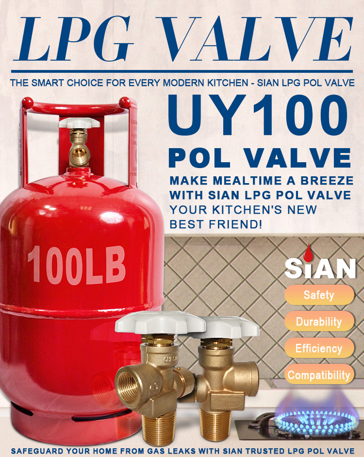 Séndition en laiton Sian 100 livres Vannes de cylindre LPG pour le réservoir de propane de 100 lb