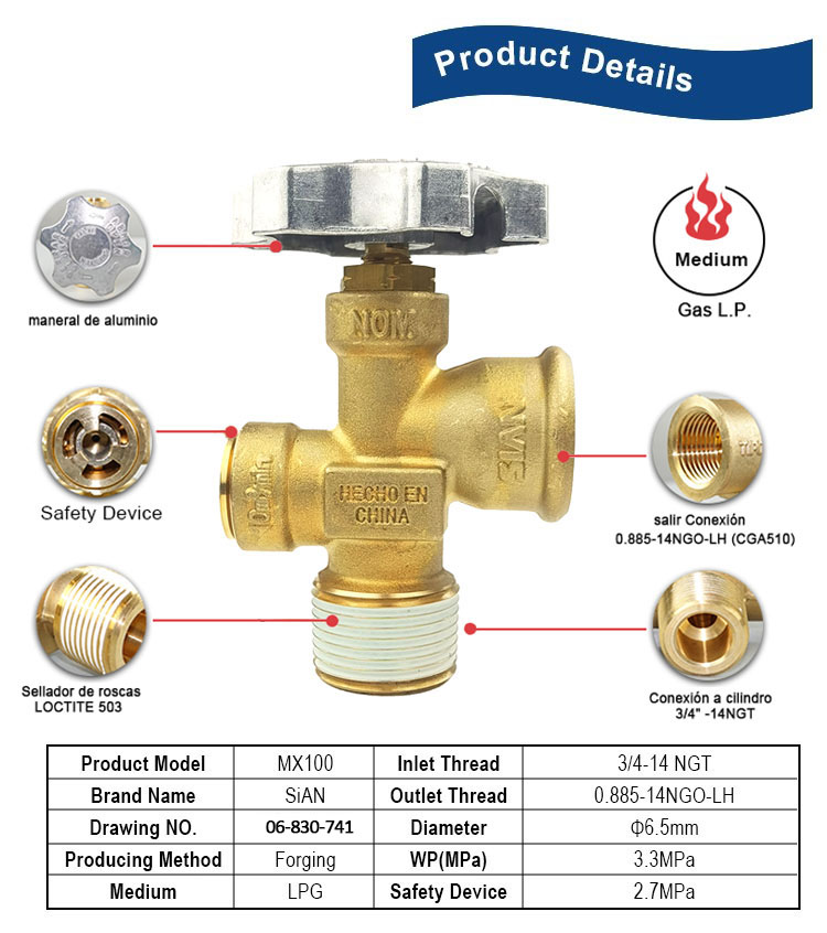 MX100-LPG-cylindre-valve-Brass-Pol-Valve-for-Mexico-7